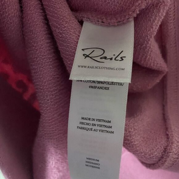 Rails Ramona Pink Jaguar Sweatshirt Size M - Picture 7 of 8